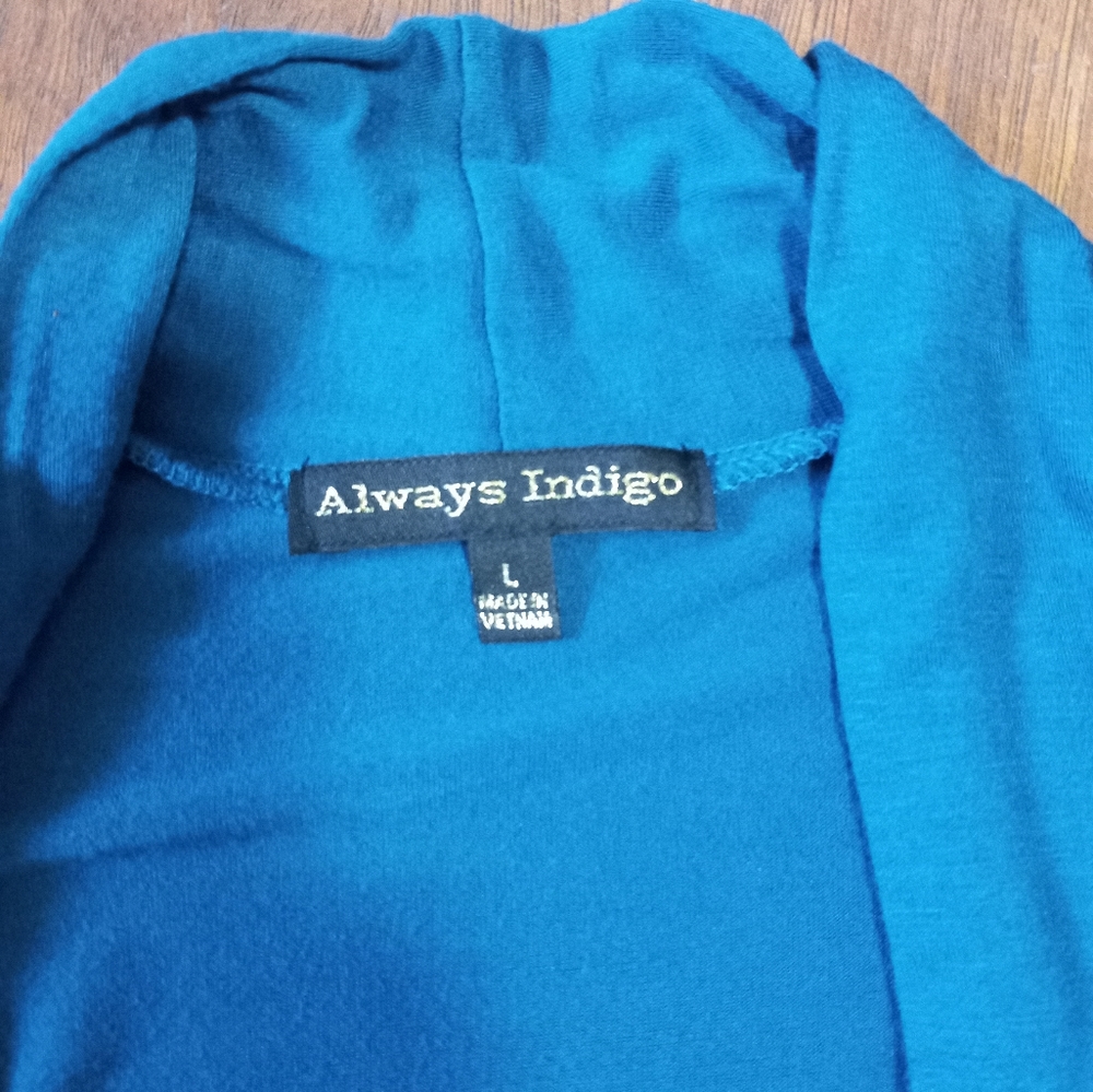 Lightweight Open Front Teal Cardigan - Picture 2 of 2